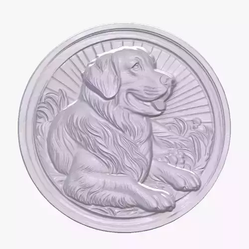 Golden Retriever 1 basrelief for 3D printing