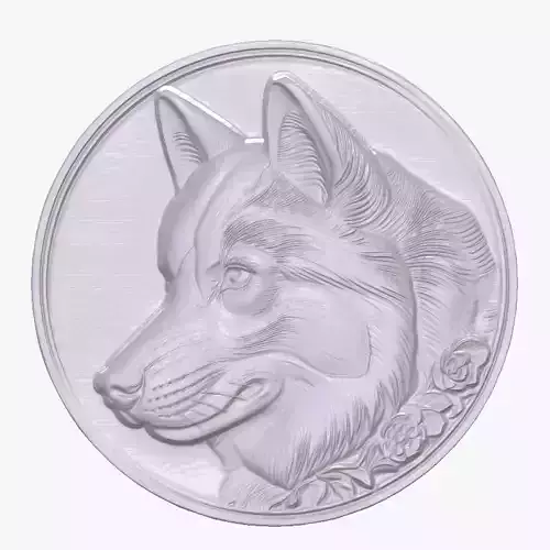 Siberian Husky 2 basrelief for 3D printing