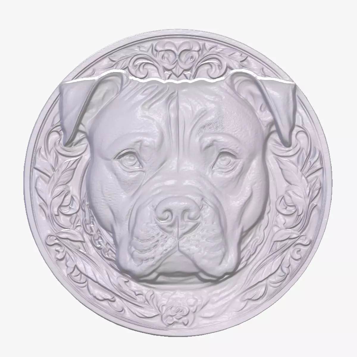 Pit Bull 4 basrelief for 3D printing 3D print model_0