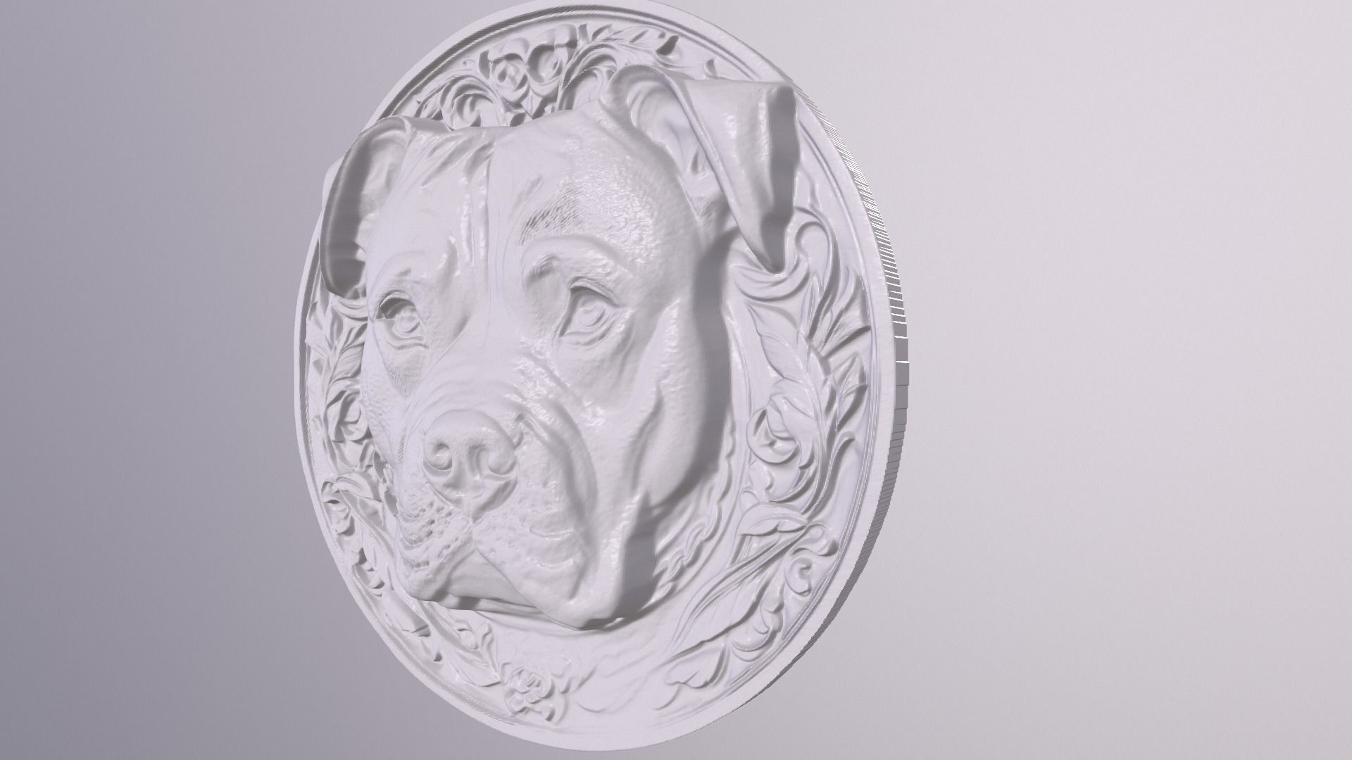 Pit Bull 4 basrelief for 3D printing 3D print model_3