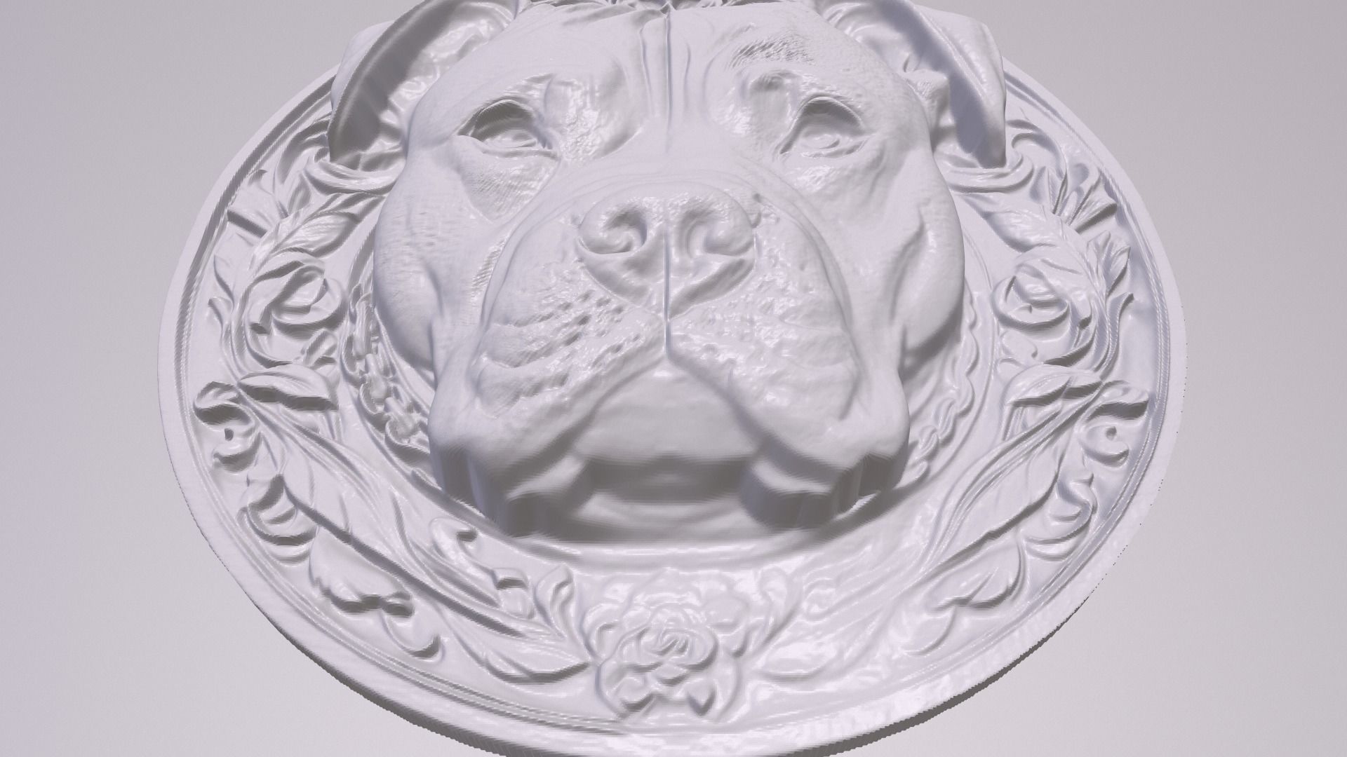 Pit Bull 4 basrelief for 3D printing 3D print model_2