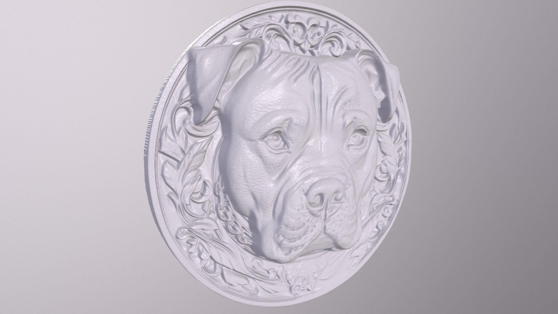 Pit Bull 4 basrelief for 3D printing 3D print model_4