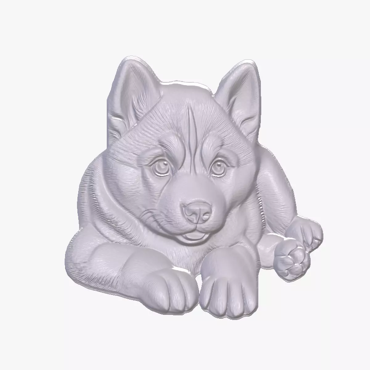 Puppy Husky 4 basrelief for 3D printing 3D print model