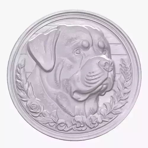 Rottweiler 4 basrelief for 3D printing
