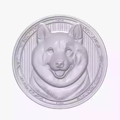 Shiba Inu 1 basrelief for 3D printing 3D print model
