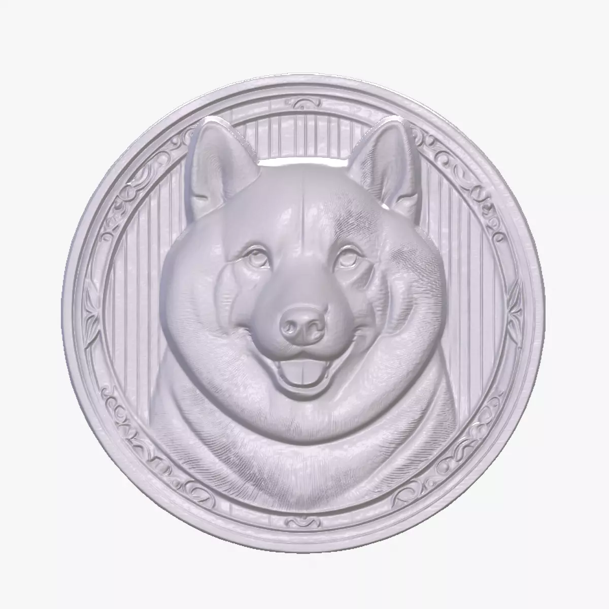 Shiba Inu 1 basrelief for 3D printing 3D print model