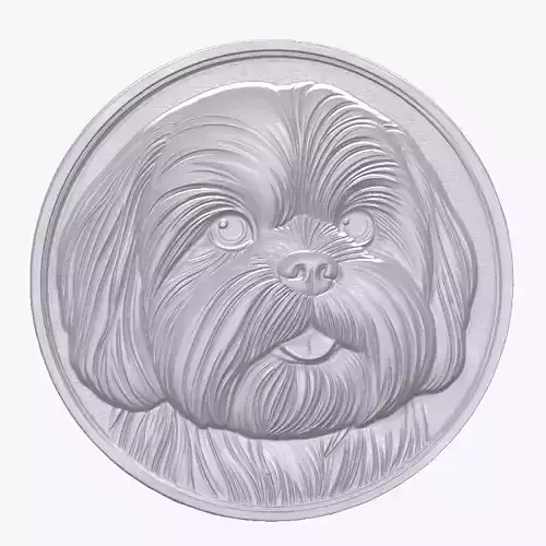 Shihtzu 3 basrelief for 3D printing