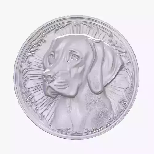 Weimaraner 3 basrelief for 3D printing