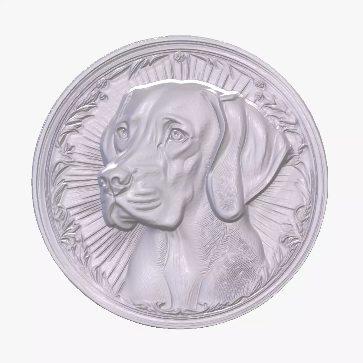 Weimaraner 3 basrelief for 3D printing 3D print model_0