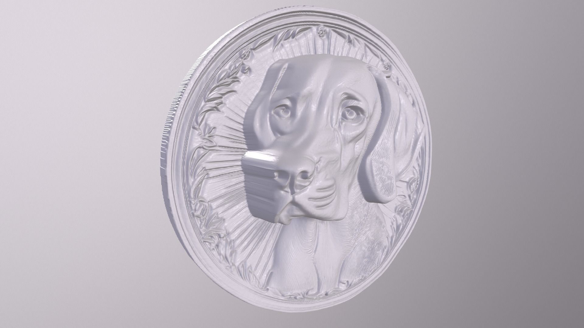 Weimaraner 3 basrelief for 3D printing 3D print model_4