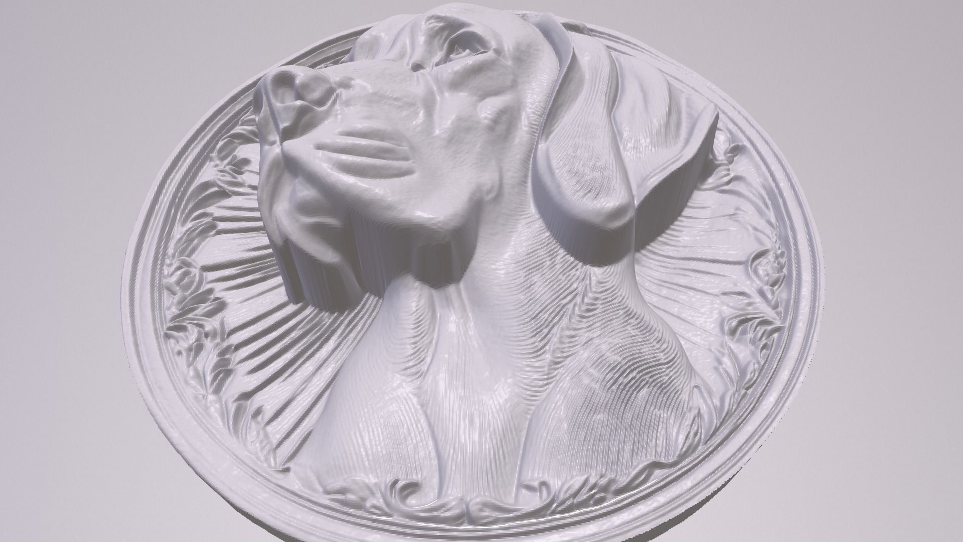 Weimaraner 3 basrelief for 3D printing 3D print model_2