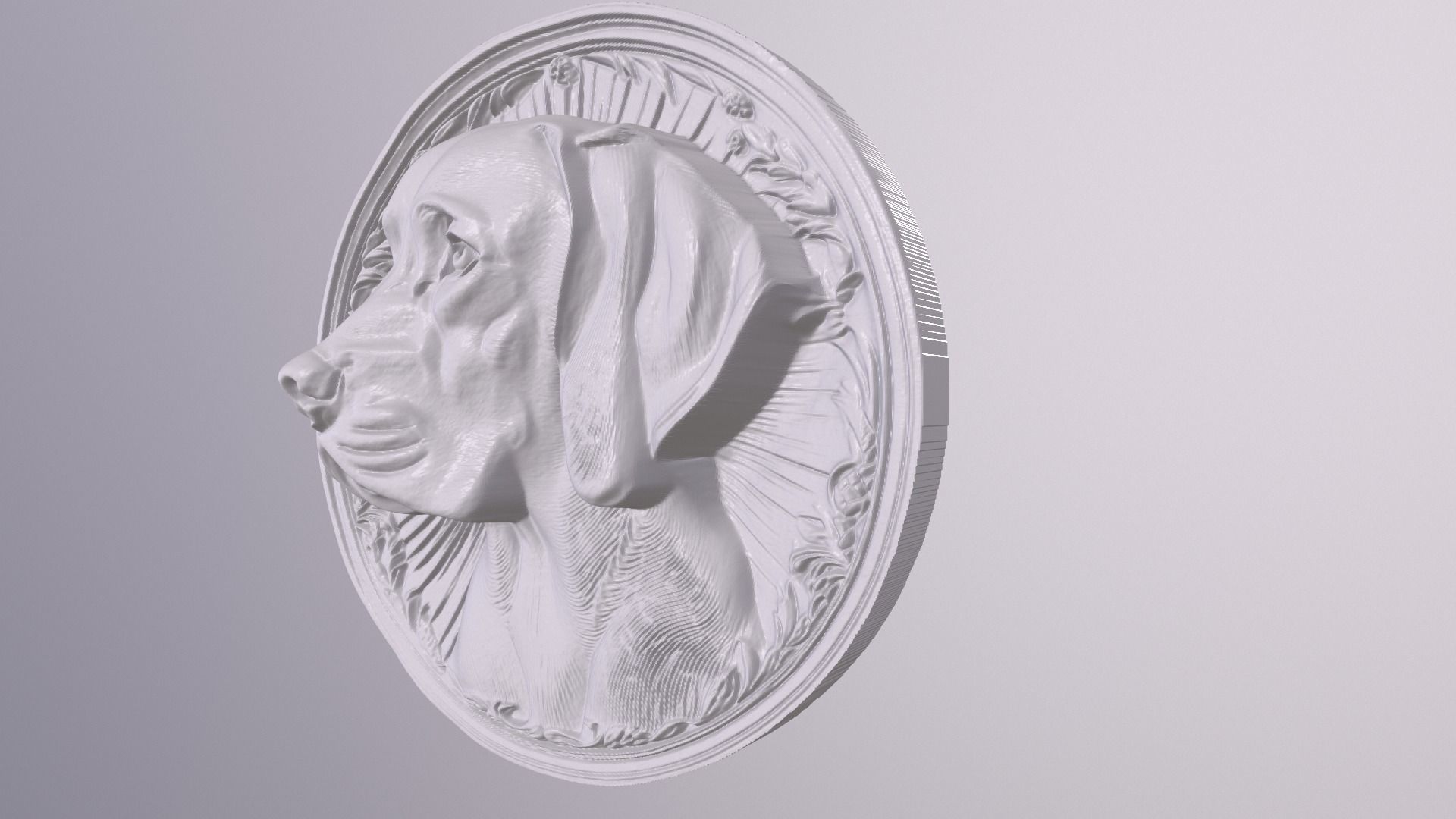 Weimaraner 3 basrelief for 3D printing 3D print model_3