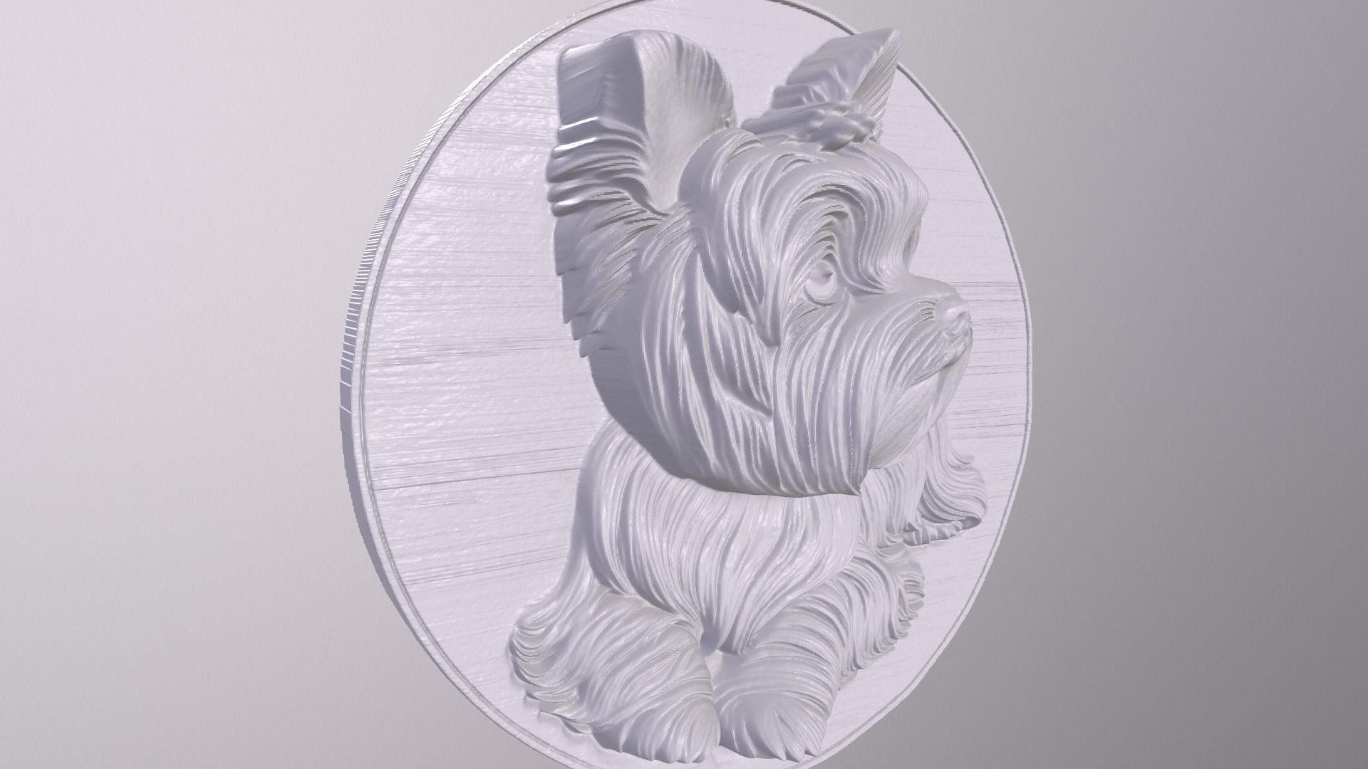 Yorkie 2 basrelief for 3D printing 3D print model_4