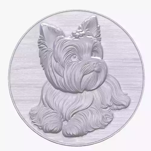 Yorkie 2 basrelief for 3D printing