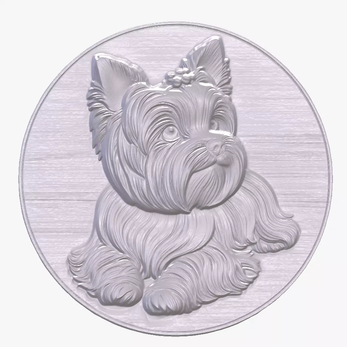 Yorkie 2 basrelief for 3D printing 3D print model_0