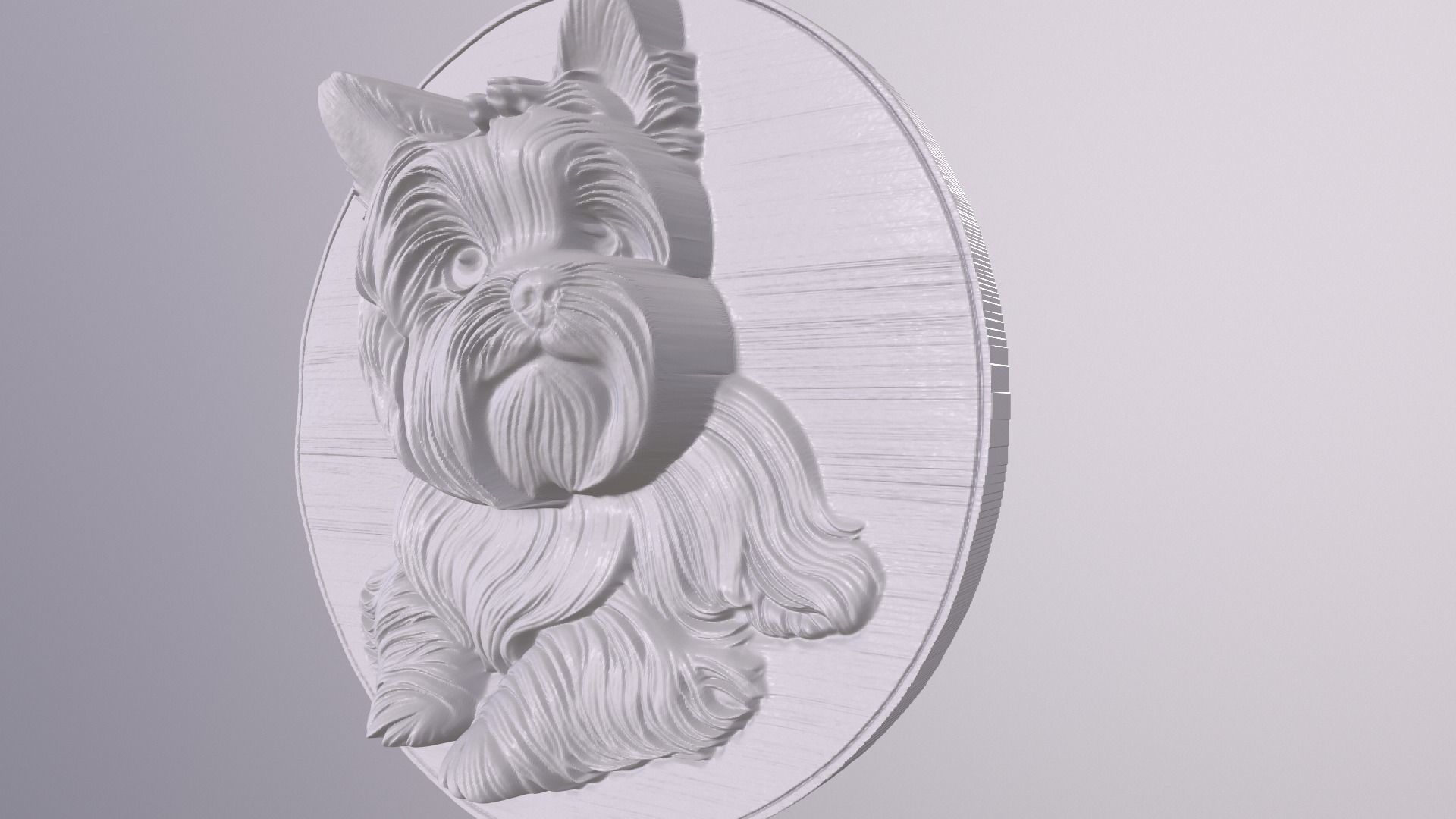 Yorkie 2 basrelief for 3D printing 3D print model_3