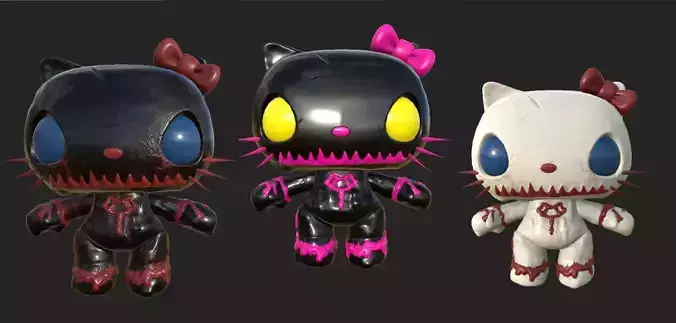 Hello Kitties 3D Model Collection