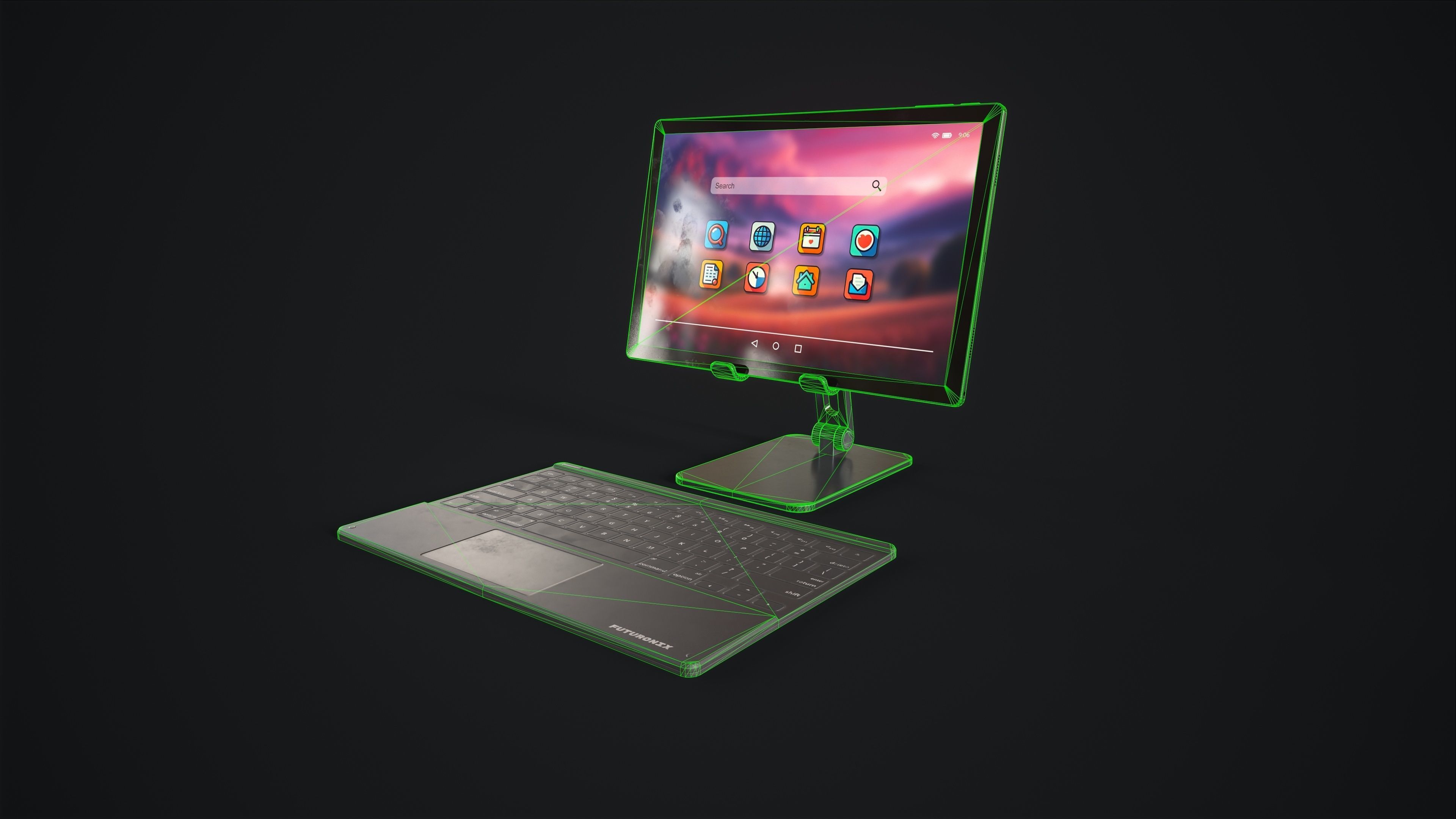 Tablet Low-poly 3D model_12