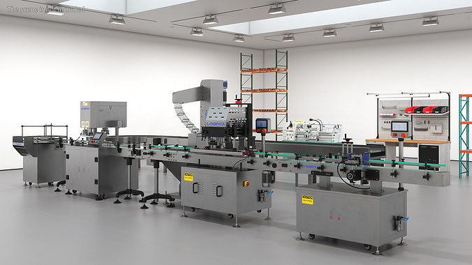 LandPack Snack Packaging Machine Line 3D model
