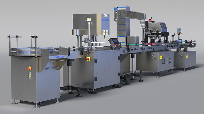 LandPack Snack Packaging Machine Line 3D model 3