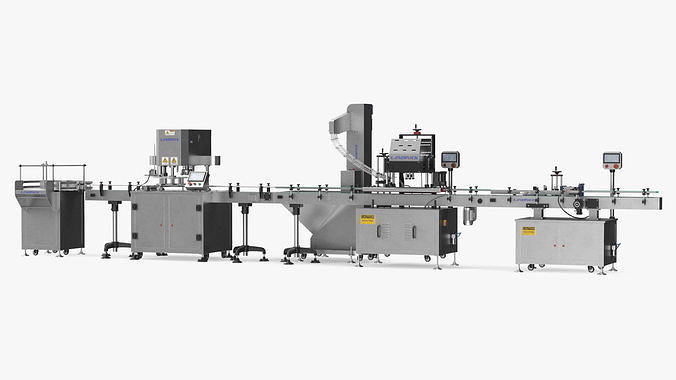 LandPack Snack Packaging Machine Line 3D model 5
