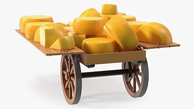 Cheese Trading Cart 3D model 7