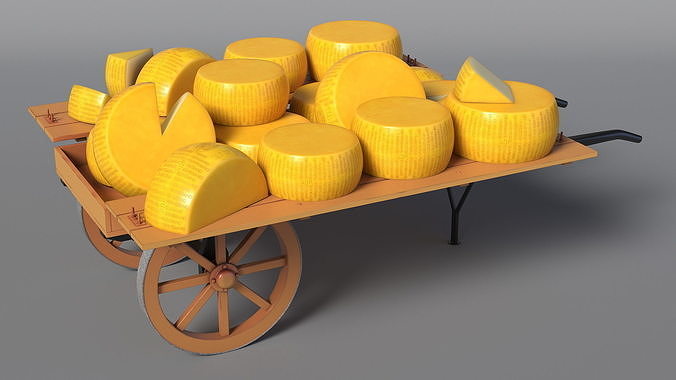 Cheese Trading Cart 3D model 4