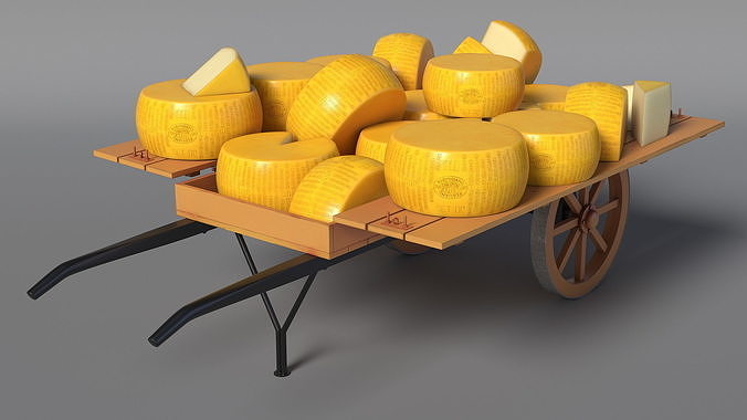 Cheese Trading Cart 3D model 3