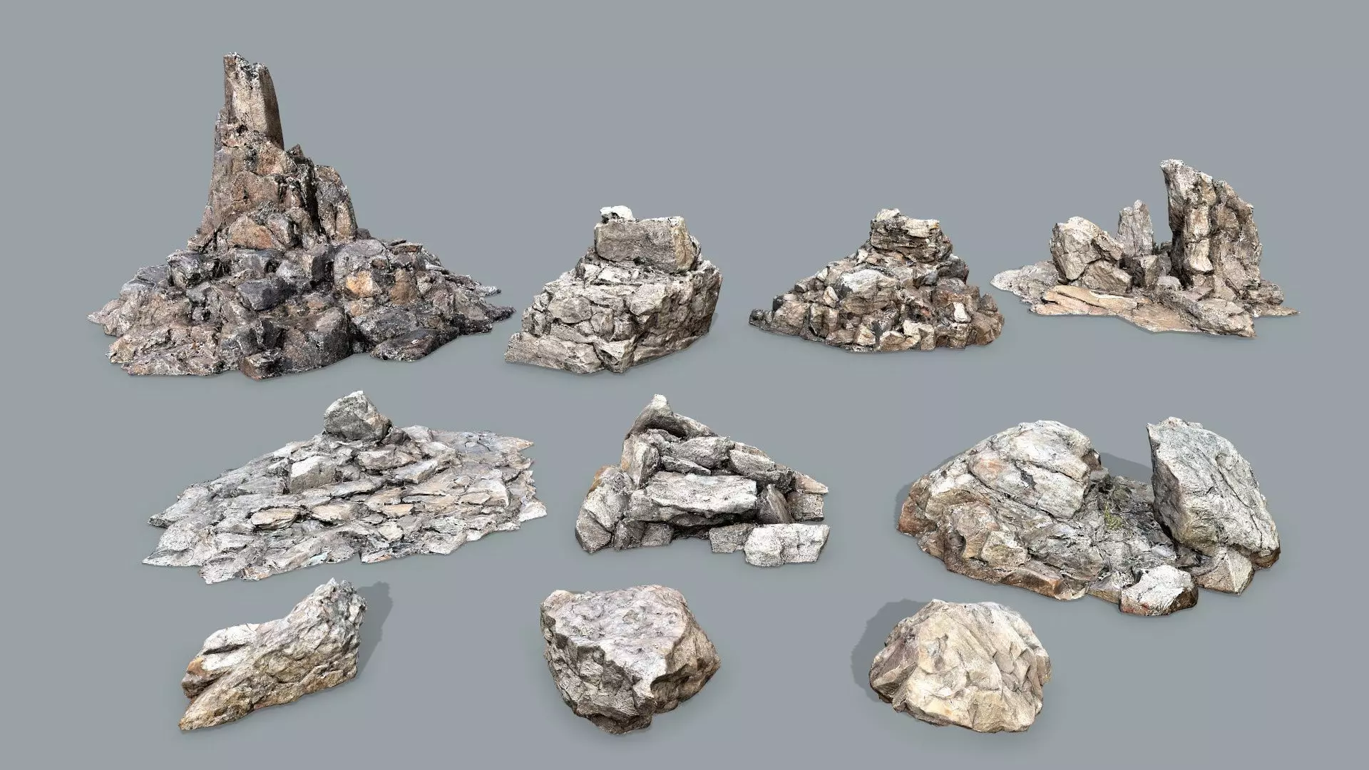 desert rocks Low-poly 3D model_0