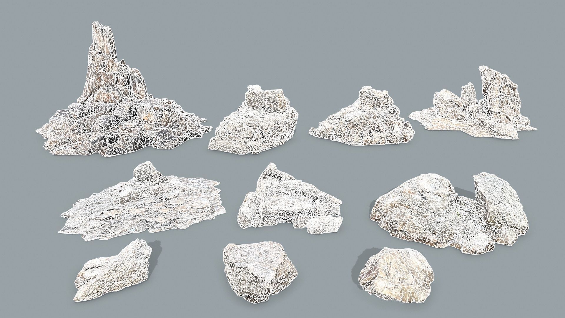 desert rocks Low-poly 3D model_21