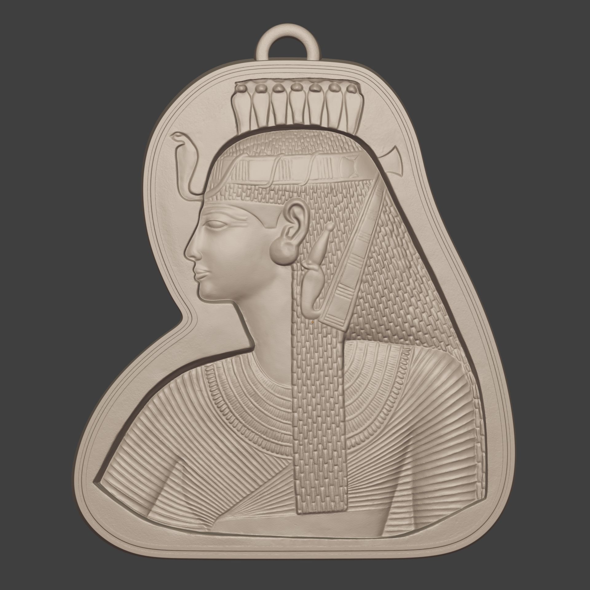 Egyptian Queen Pendant -- Nefertiti - Cleopatra  3D print model_1