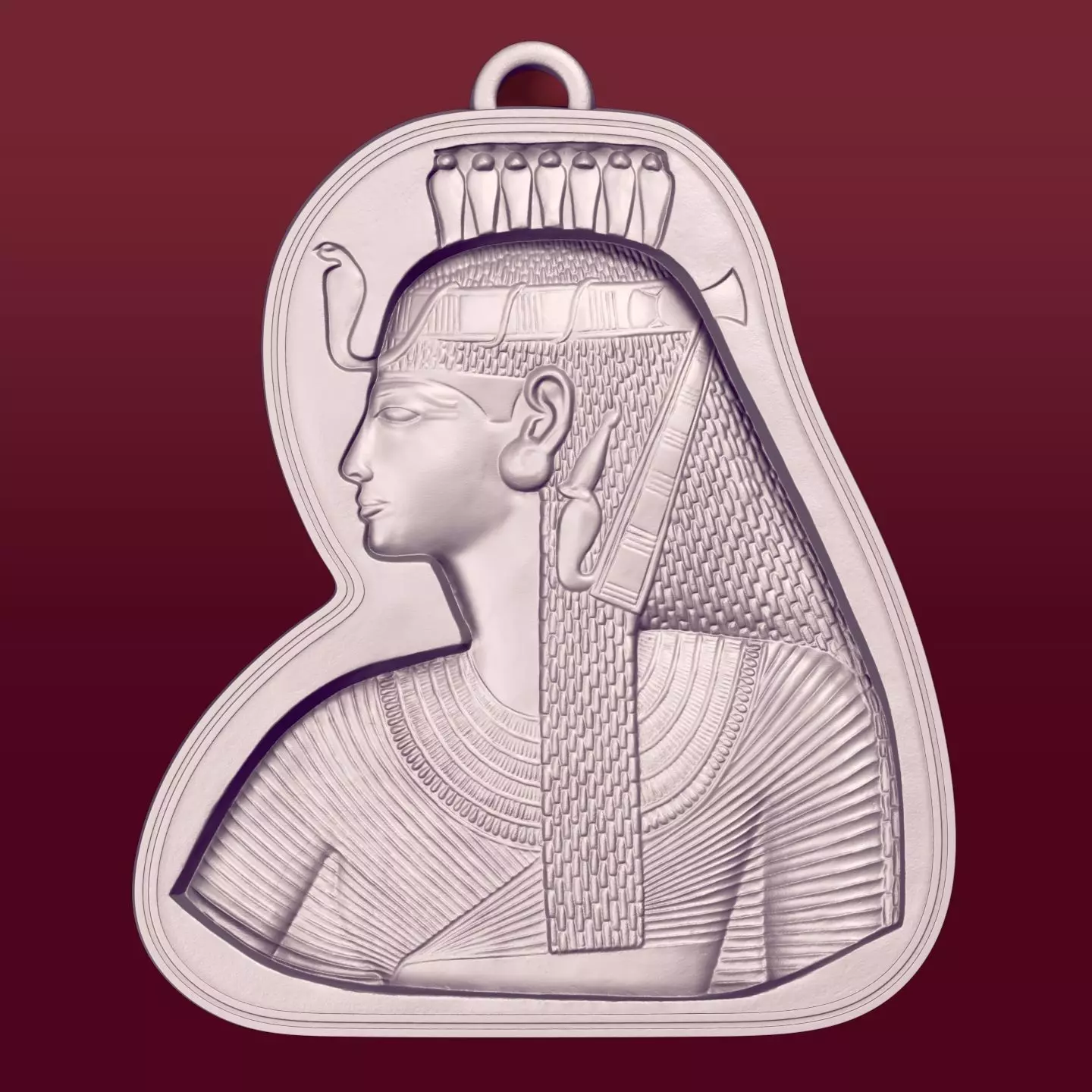 Egyptian Queen Pendant -- Nefertiti - Cleopatra  3D print model_0