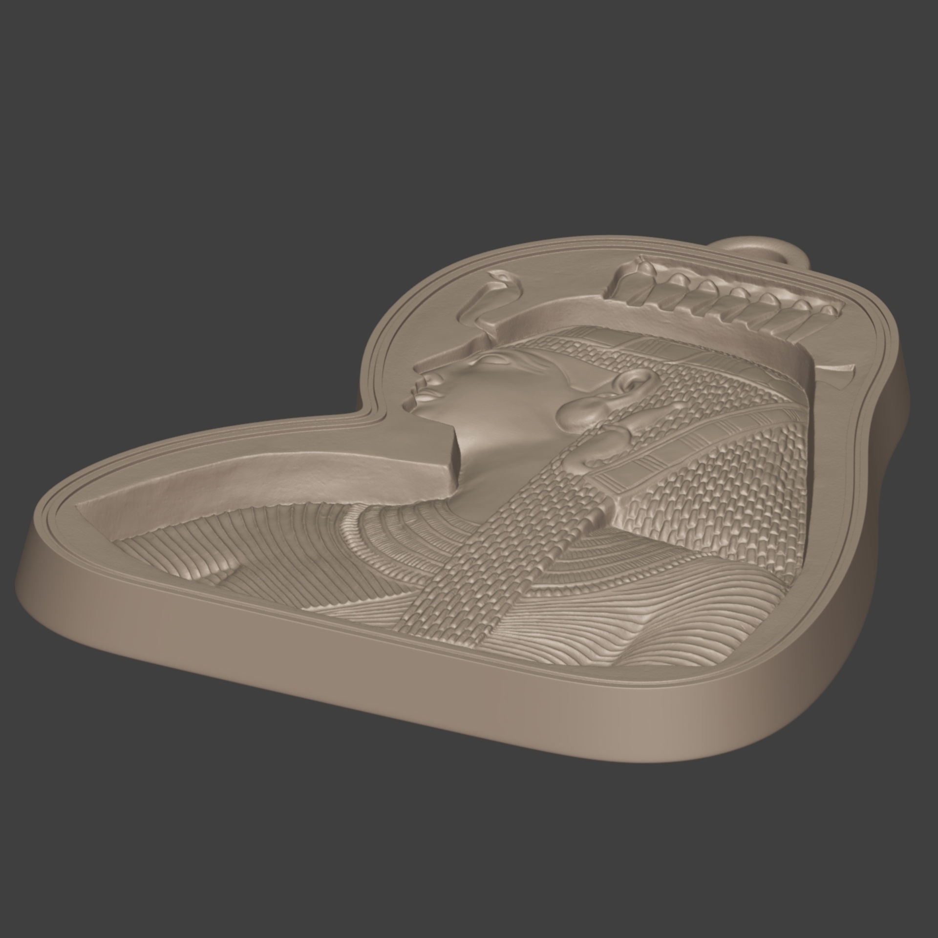 Egyptian Queen Pendant -- Nefertiti - Cleopatra  3D print model_3