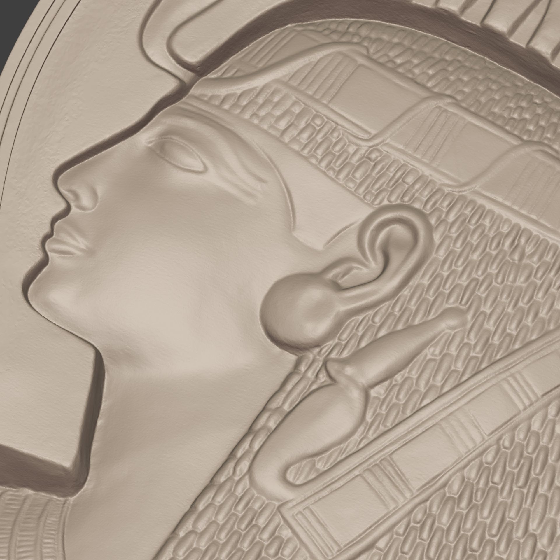 Egyptian Queen Pendant -- Nefertiti - Cleopatra  3D print model_5