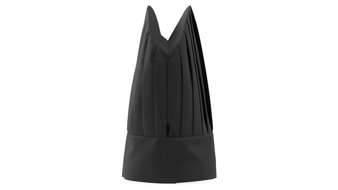 Black Tall Chef Hat 3D model 7