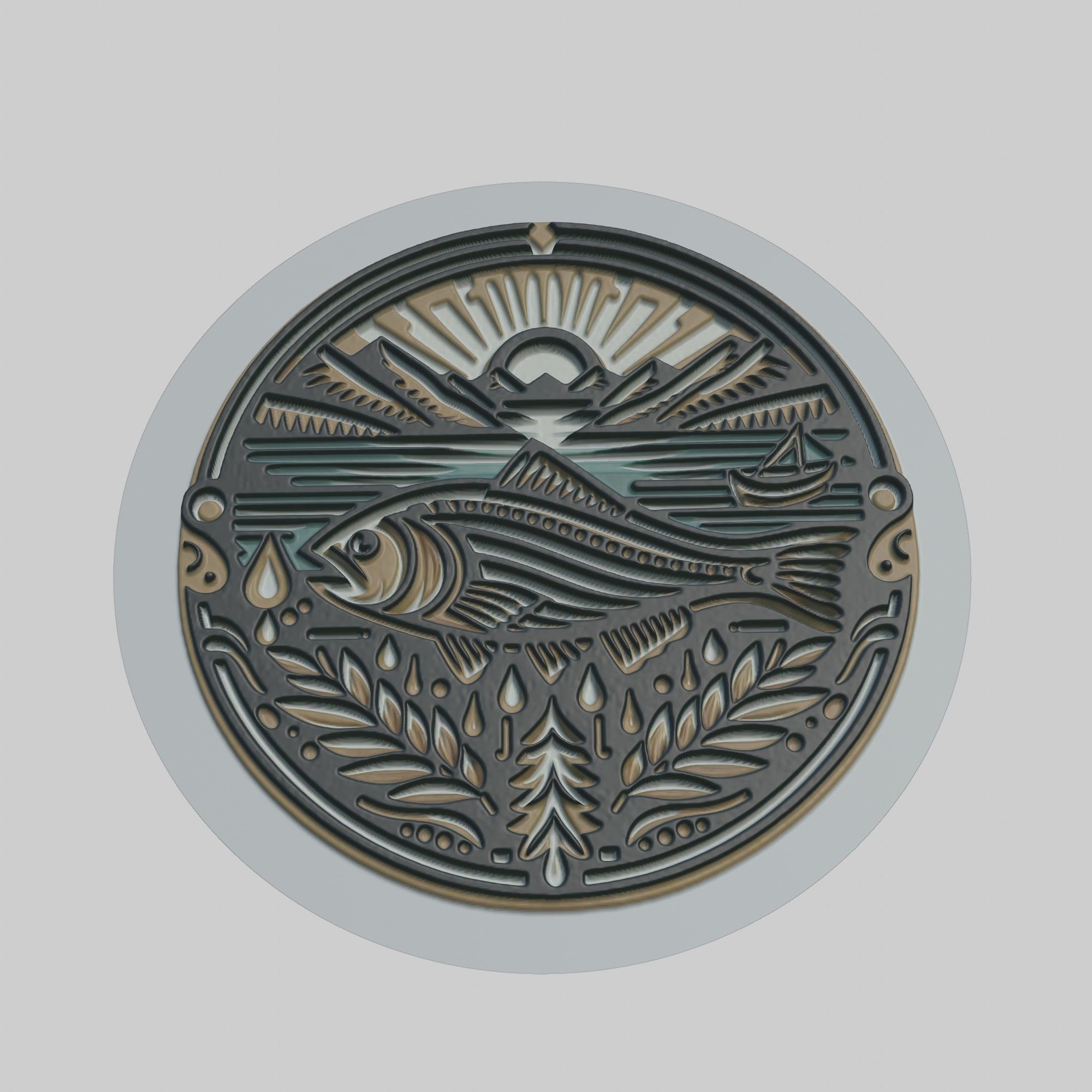 Lake Fish Animal 3D print model_1