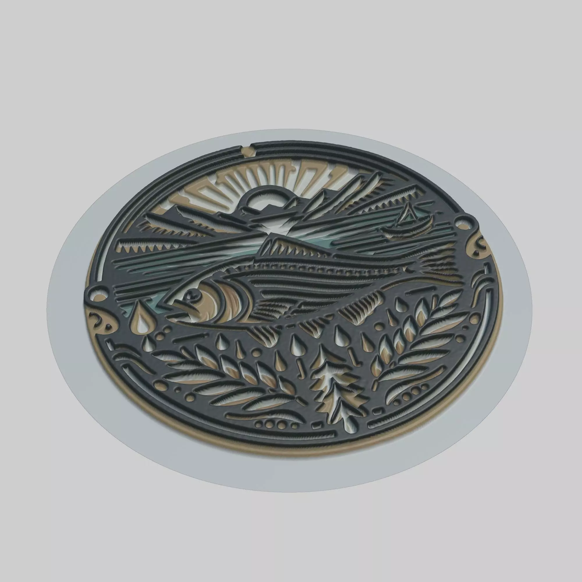 Lake Fish Animal 3D print model_0