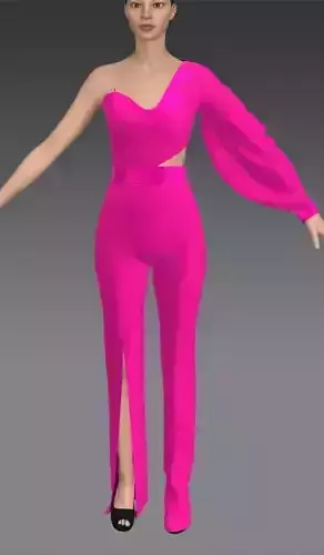 Jumpsuit silk satin collar 