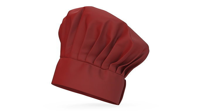 Puffy Chef Hat in Red 3D model 5