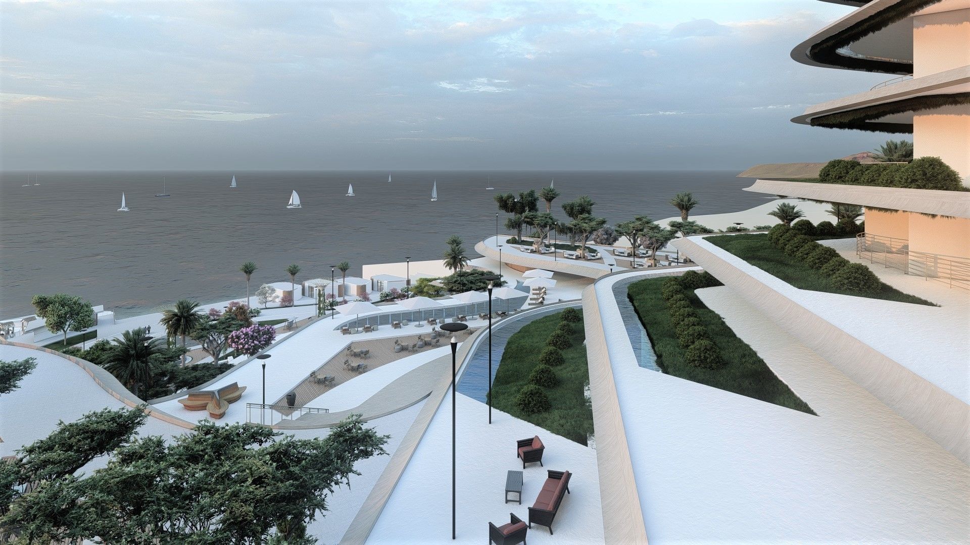 A therapeutic tourist resort Low-poly 3D model_4