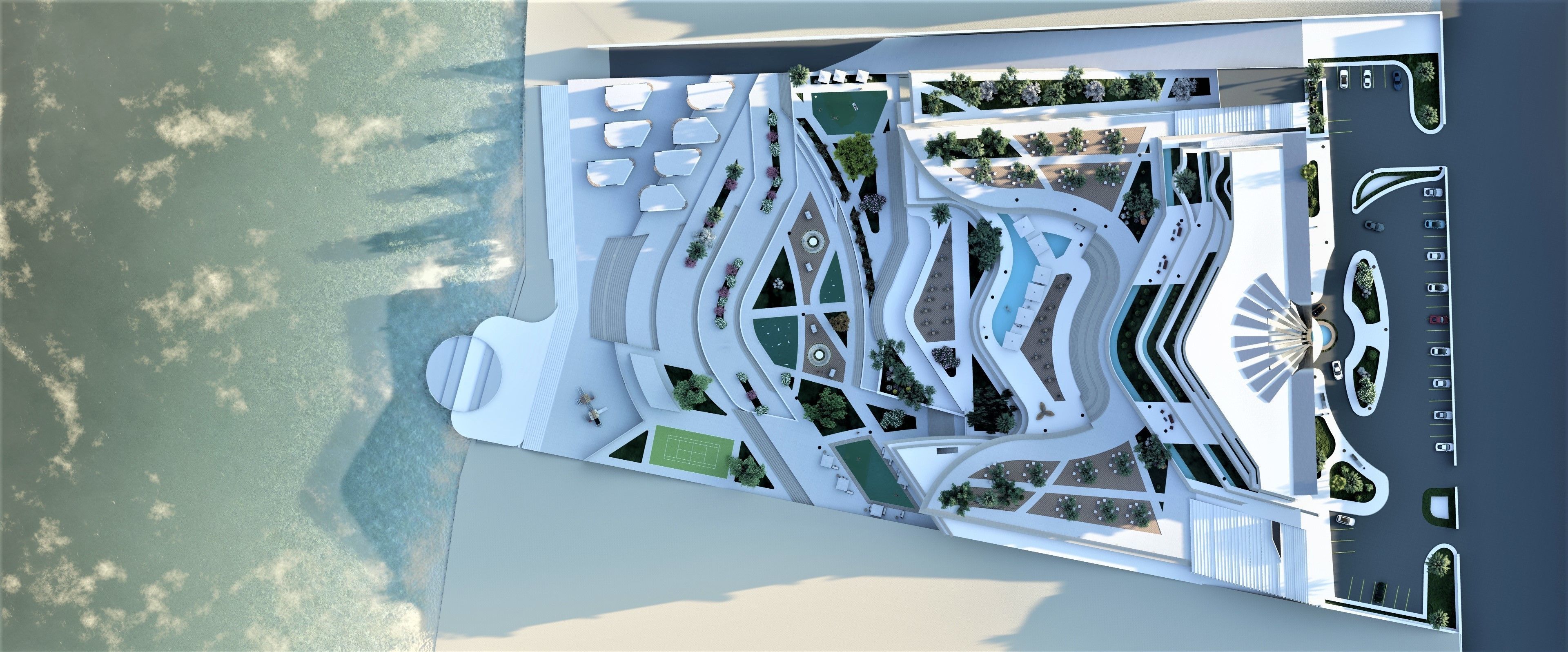 A therapeutic tourist resort Low-poly 3D model_8