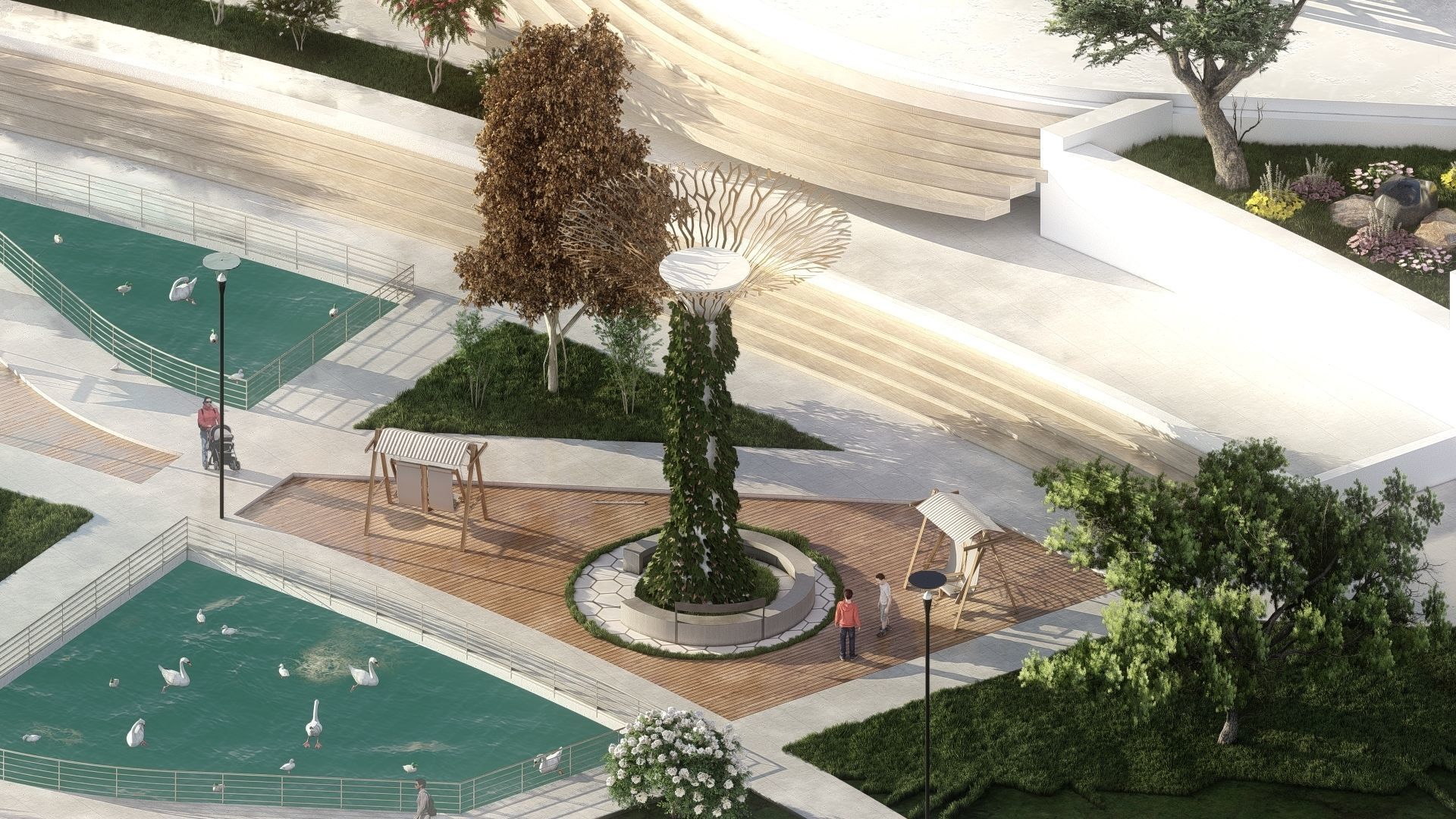 A therapeutic tourist resort Low-poly 3D model_5