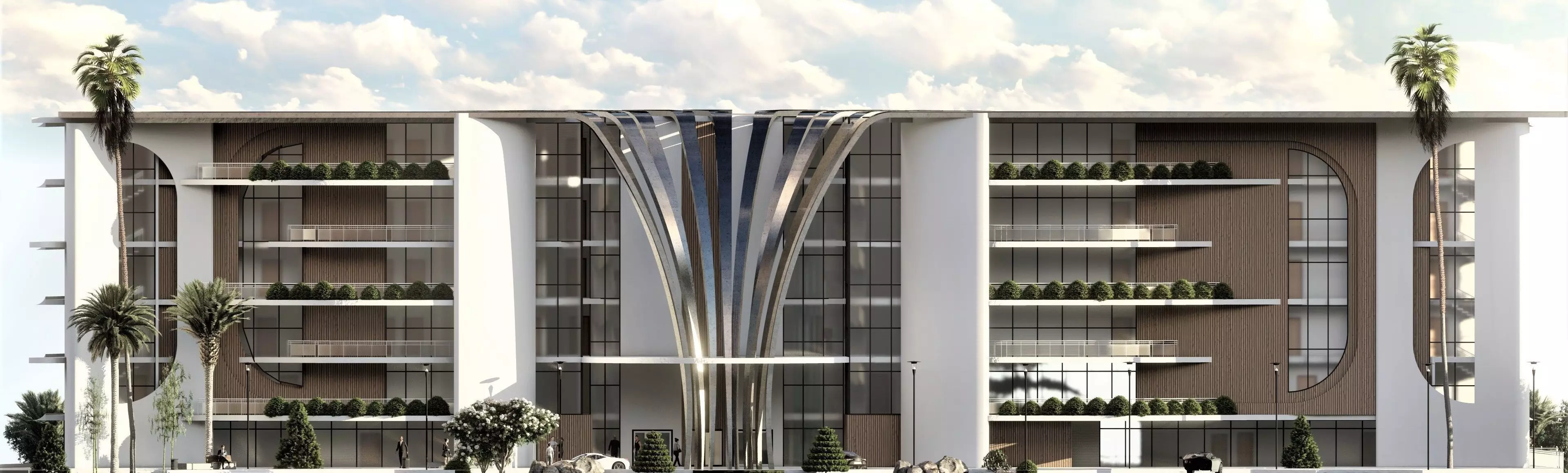 A therapeutic tourist resort Low-poly 3D model_0