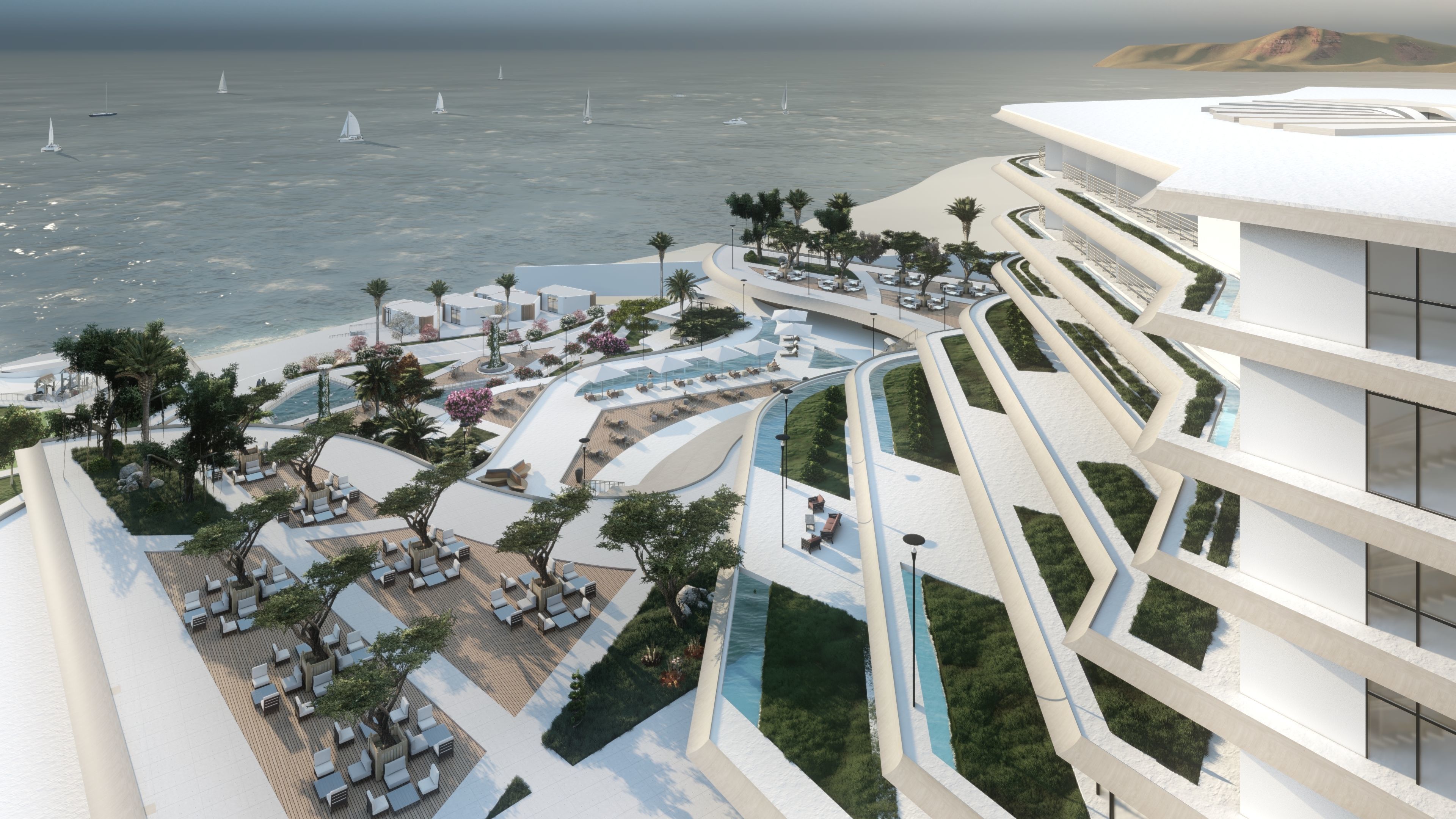 A therapeutic tourist resort Low-poly 3D model_2