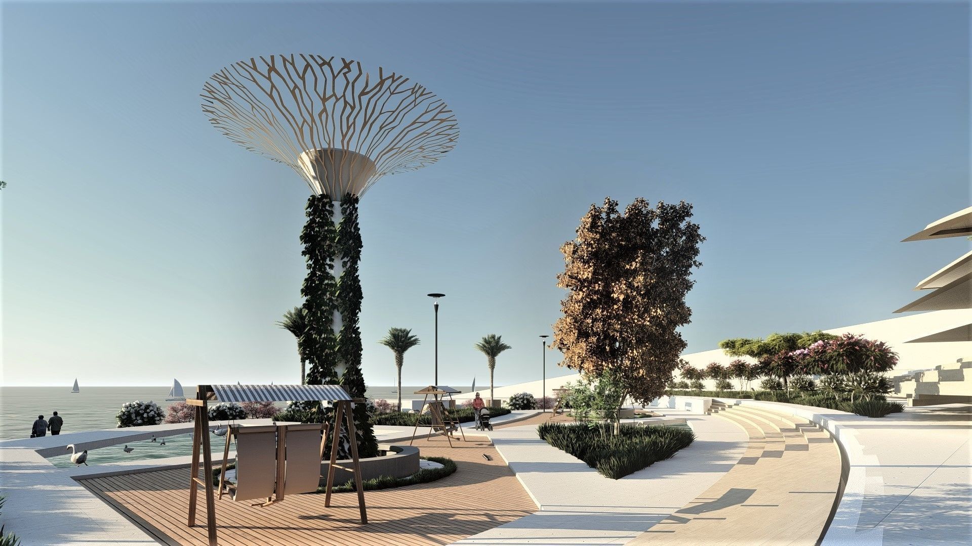 A therapeutic tourist resort Low-poly 3D model_7