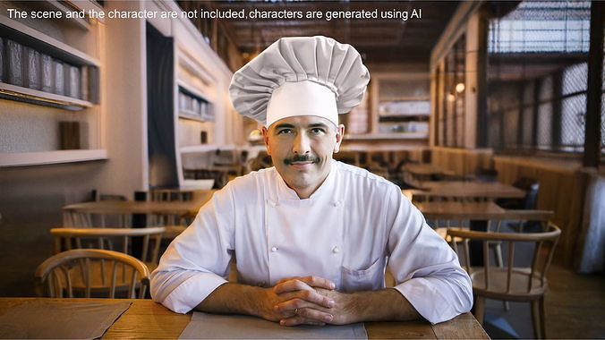 Chef Hat in White Color 3D model