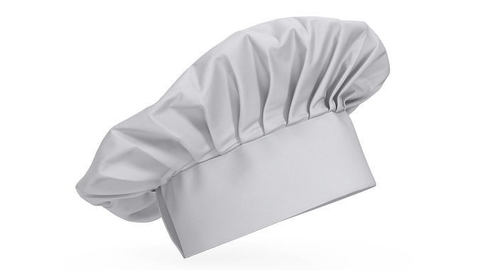Chef Hat in White Color 3D model 5