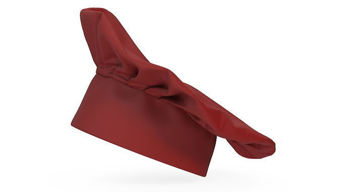 Red Chef Hat 3D model 7