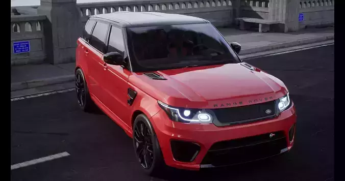 SUV Sport Range Rover Sport SVR 2018 Lowpoly