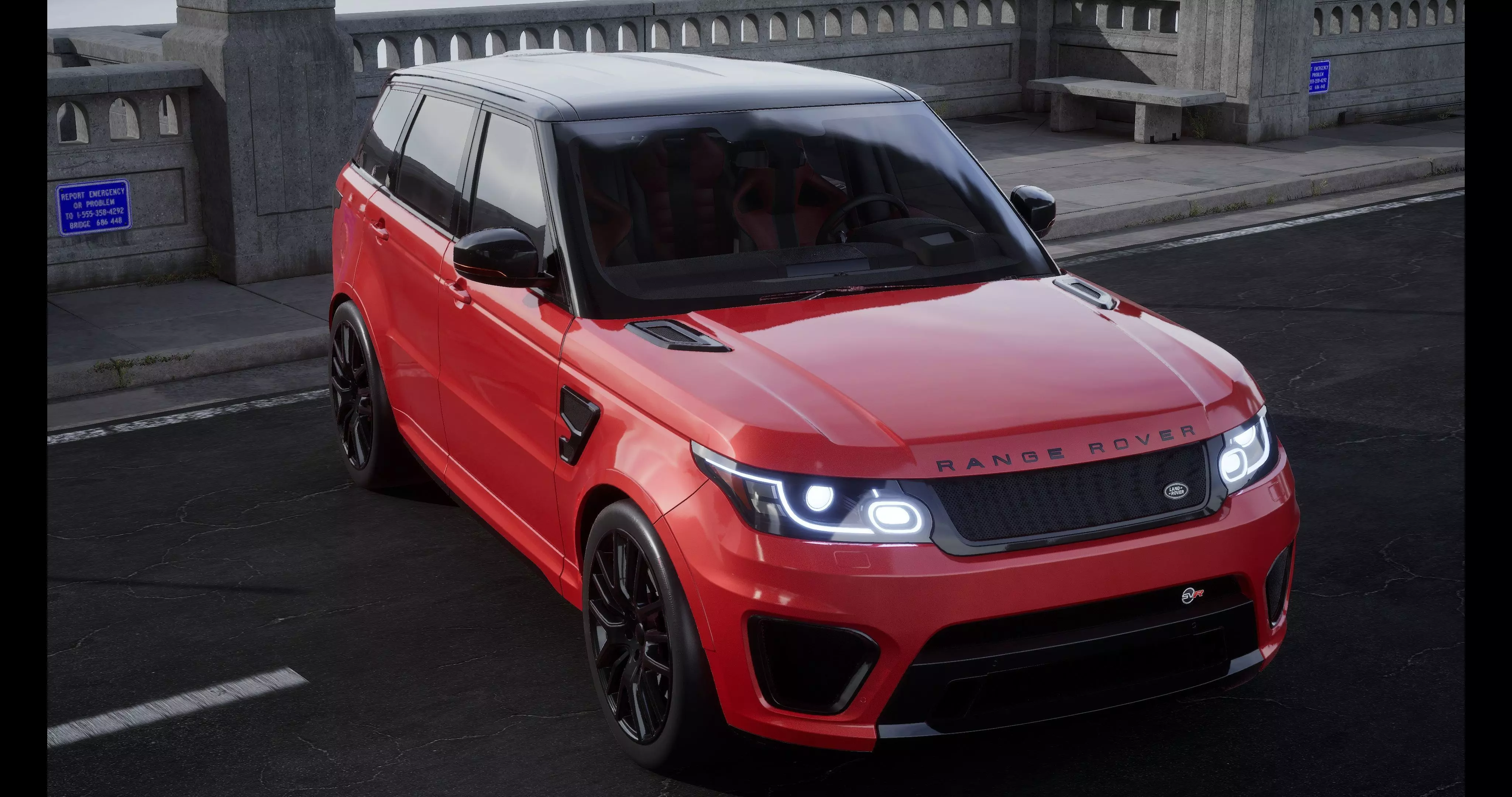 SUV Sport Range Rover Sport SVR 2018 Lowpoly Low-poly 3D model